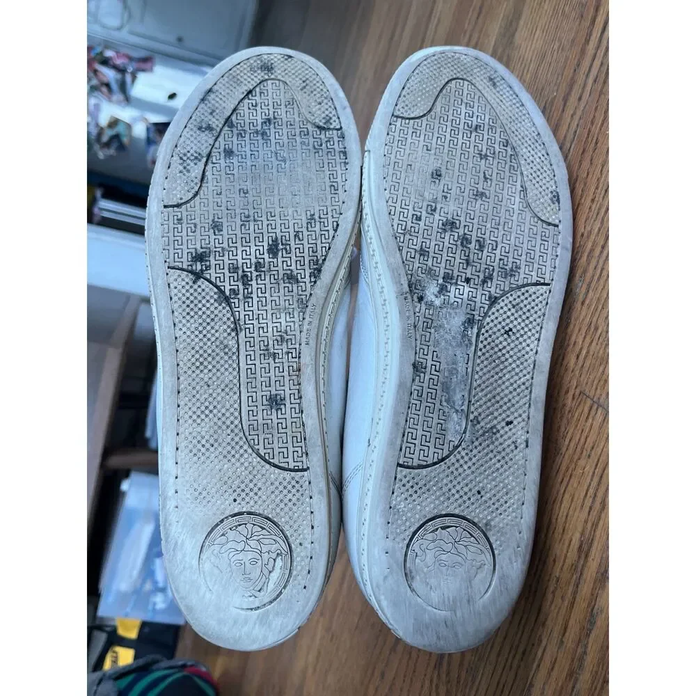 VERSACE White Lion Head Sneakers Trainers Shoes  Mens Size 11